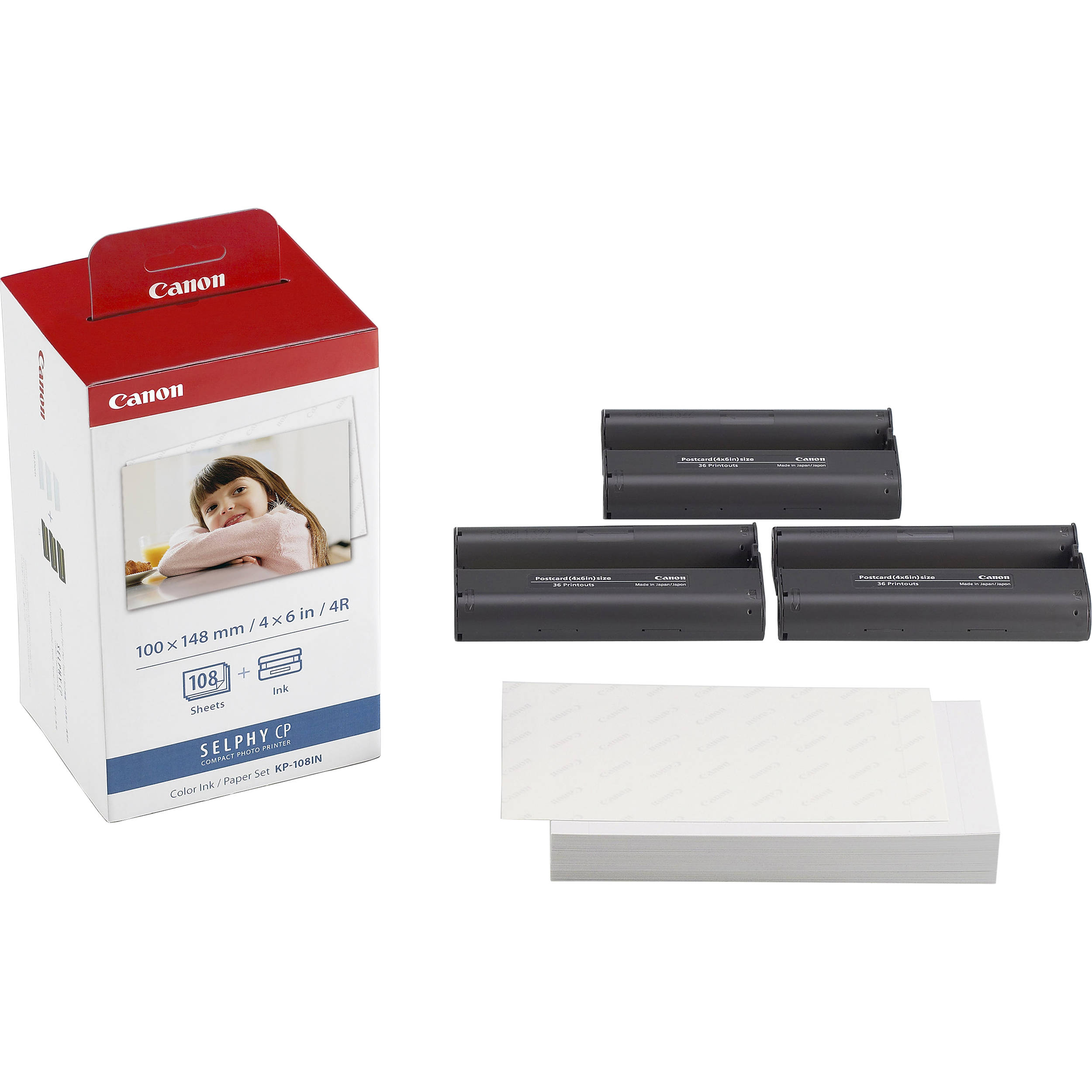 US STOCK KP-108IN Color Ink Paper Set 4/"x6/" for Canon Selphy CP770 CP1000 CP1200